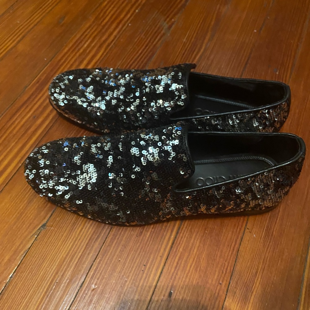 New Authentic Jimmy Choo sequin loafers size 39.5 men - Picture 2 of 3